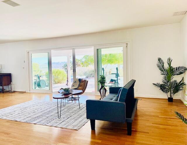 interior space featuring a healthy amount of sunlight and hardwood / wood-style flooring