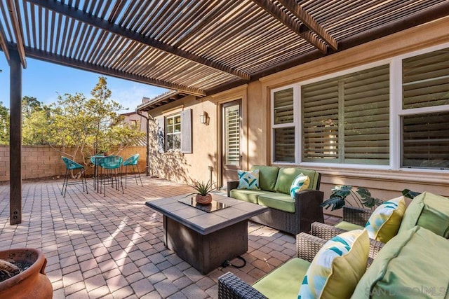 view of patio featuring outdoor lounge area