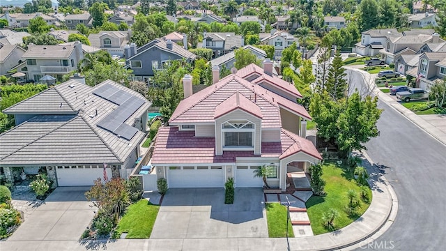 bird's eye view with a residential view