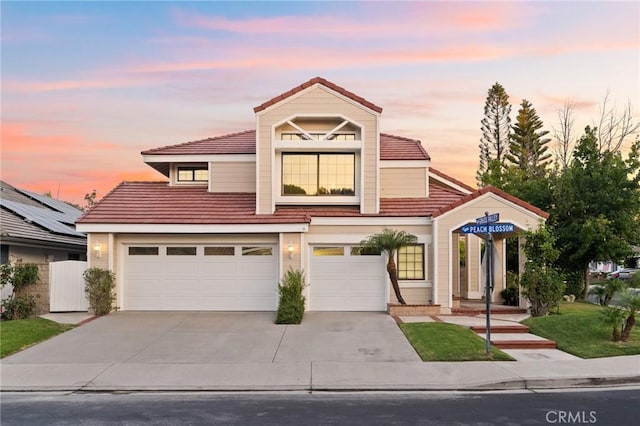 view of front facade with a garage