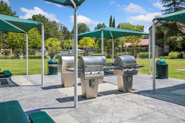 view of patio featuring area for grilling