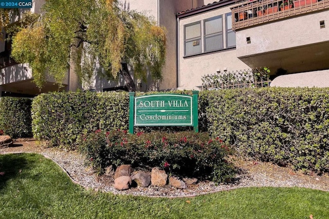 view of community sign