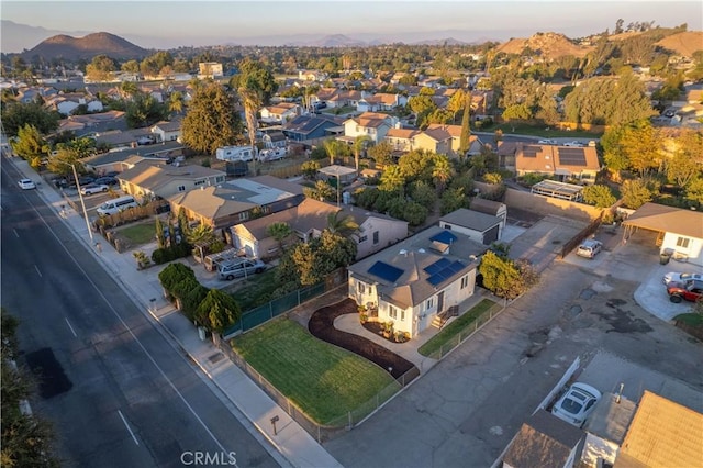 birds eye view of property featuring a mountain view