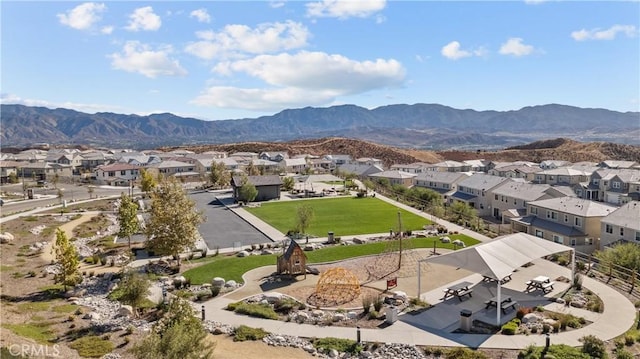 aerial view featuring a mountain view