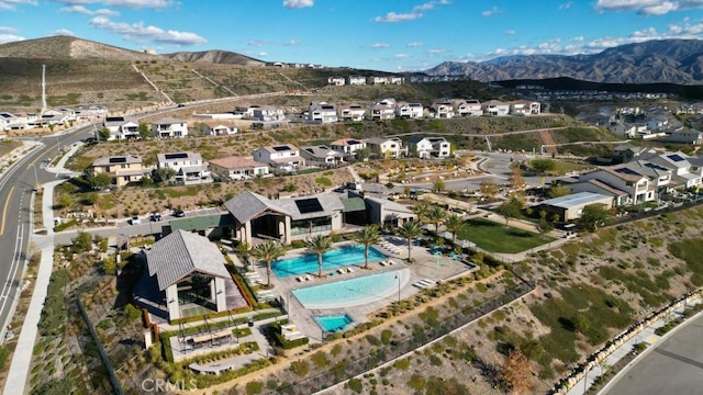 bird's eye view featuring a mountain view