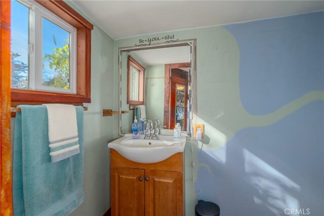 bathroom featuring vanity and a wealth of natural light