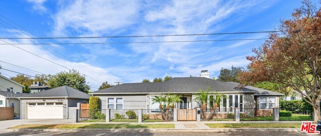 ranch-style home with a garage