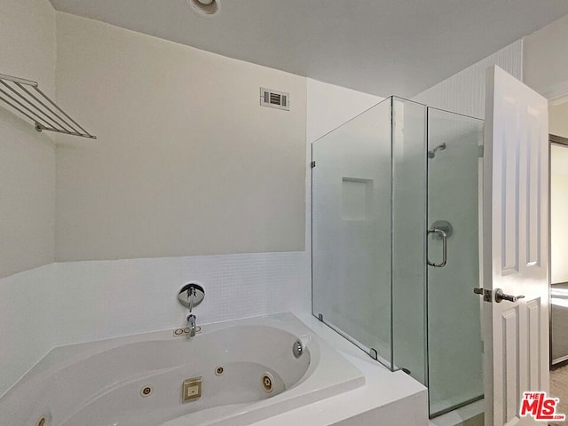 bathroom with plus walk in shower