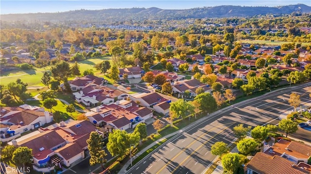 aerial view with a mountain view