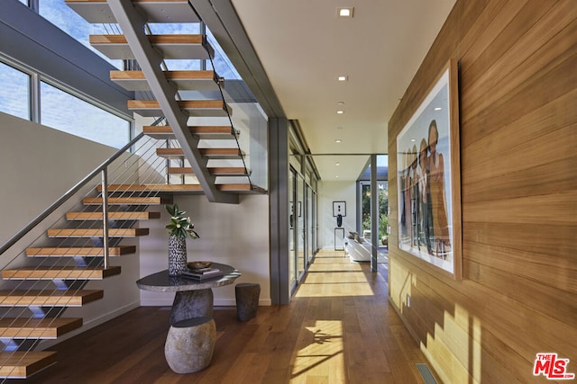 interior space featuring dark hardwood / wood-style floors