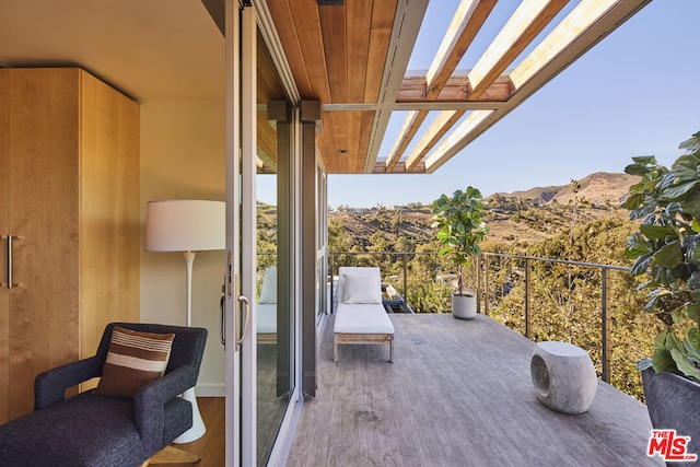 balcony with a mountain view