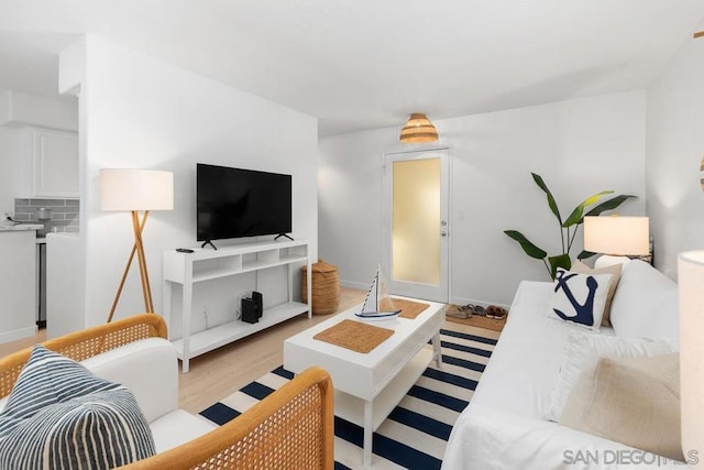 living room featuring light hardwood / wood-style flooring