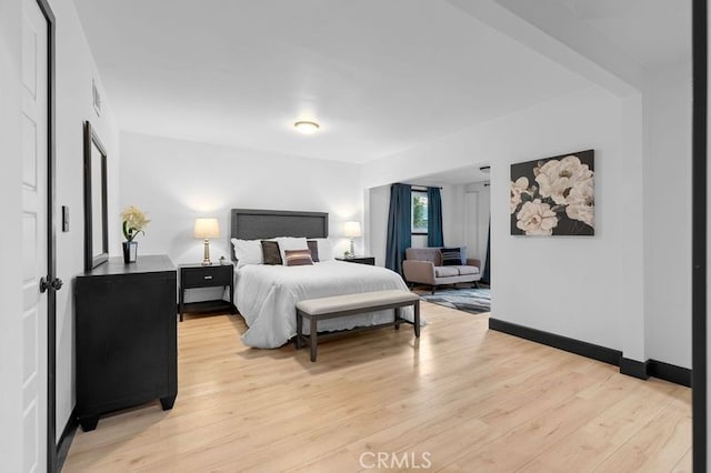 bedroom featuring light hardwood / wood-style flooring