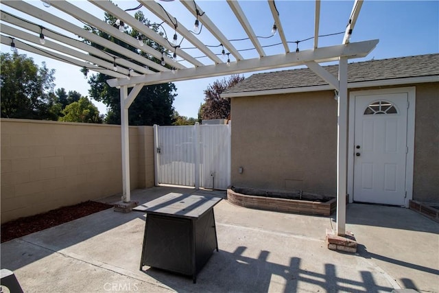 view of patio with a pergola