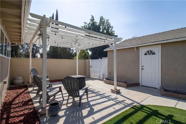 view of patio / terrace with a pergola