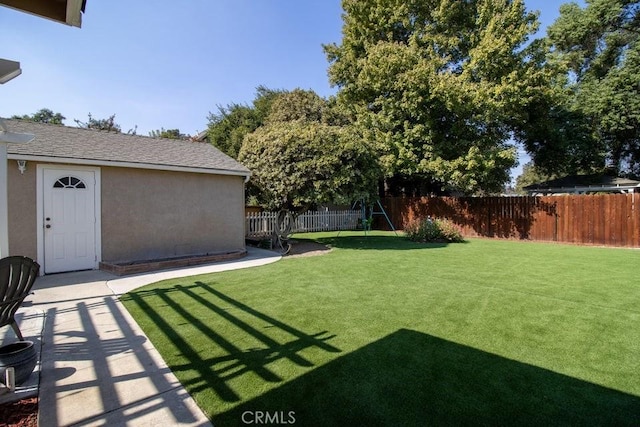 view of yard with fence