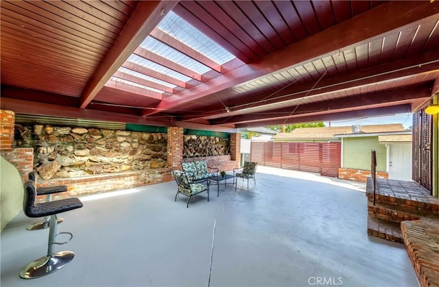 view of patio with a pergola