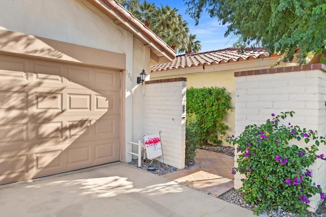 entrance to property with a garage