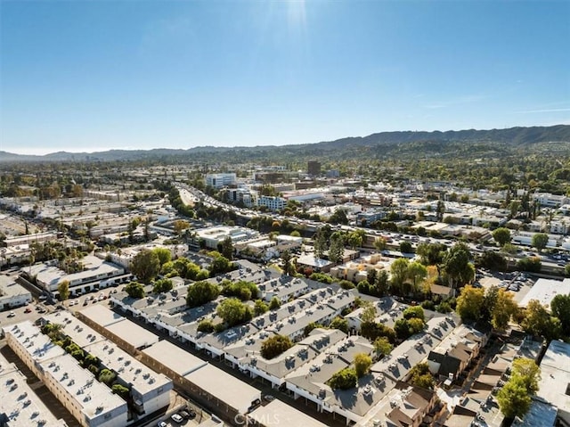 drone / aerial view with a mountain view