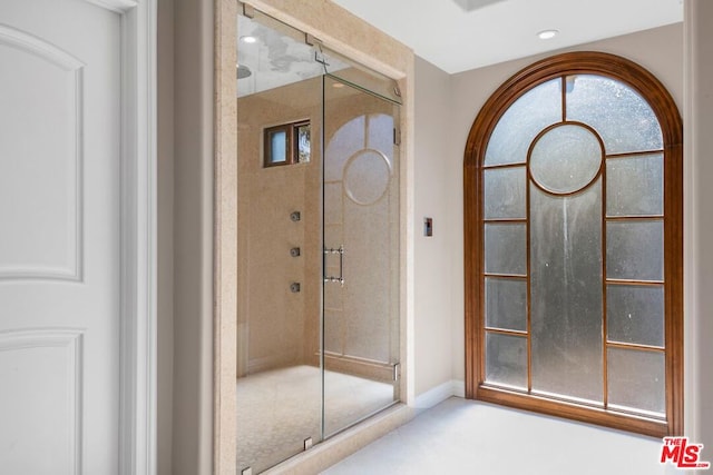 bathroom with walk in shower