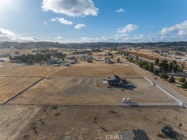 aerial view with a rural view