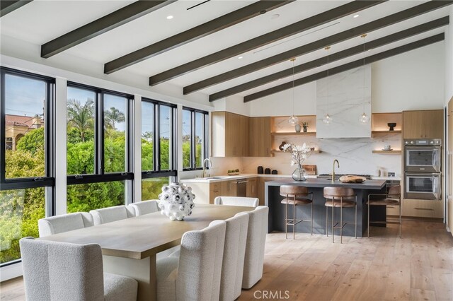 427 Santa Ana Ave, Newport Beach, CA 92663 - dining room featuring healthy amount of natural light, light wood finished floors, and recessed lighting
