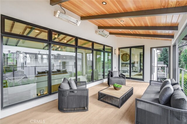 427 Santa Ana Ave, Newport Beach, CA 92663 - living room with wooden ceiling and wood finished floors