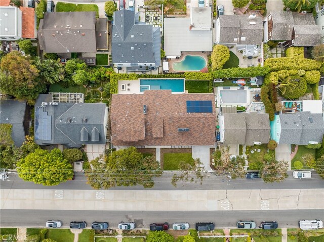 427 Santa Ana Ave, Newport Beach, CA 92663 - aerial perspective of suburban area featuring a pool area