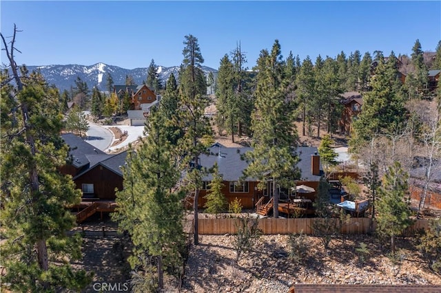 bird's eye view featuring a mountain view