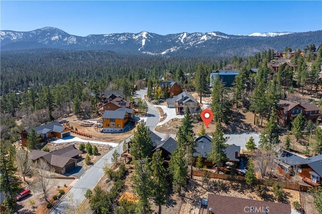 aerial view with a mountain view