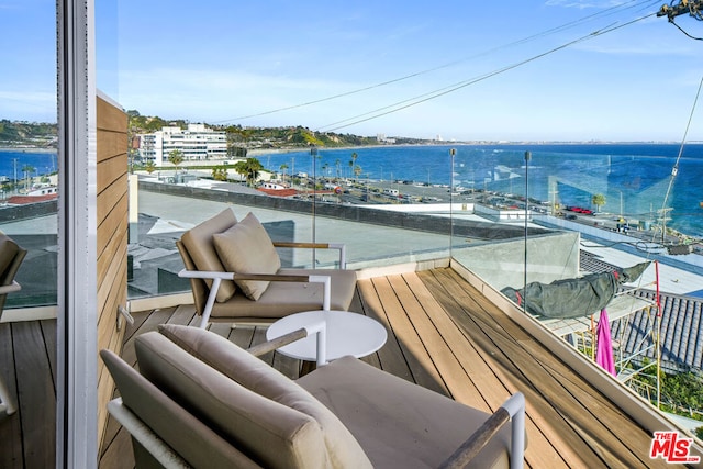 balcony with a water view