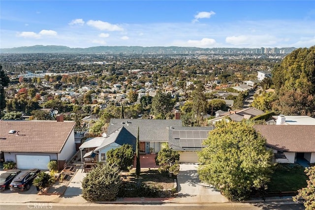 bird's eye view featuring a mountain view