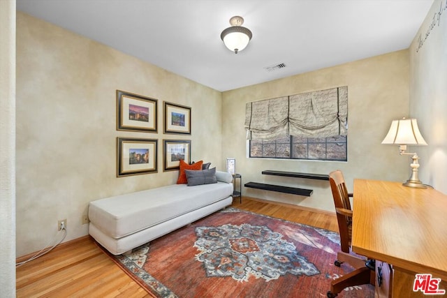 home office featuring wood-type flooring