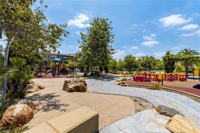 view of community with a playground