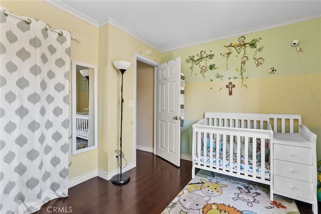 806 Coriander Dr Unit G, Torrance, CA 90502 - bedroom featuring hardwood / wood-style flooring, crown molding, and a nursery area