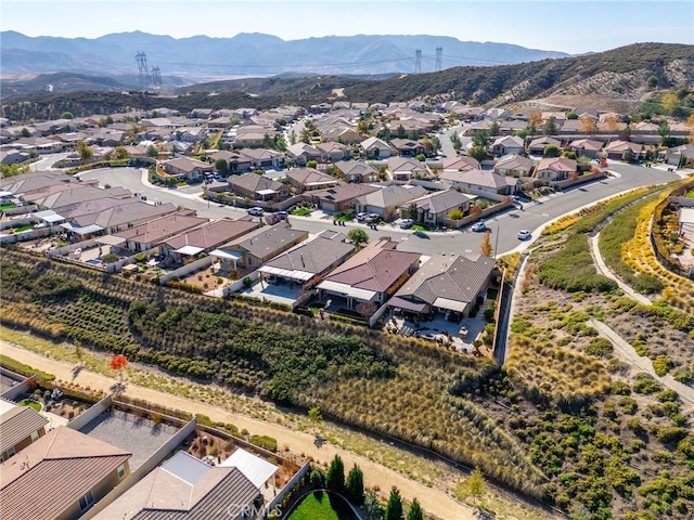 aerial view with a mountain view