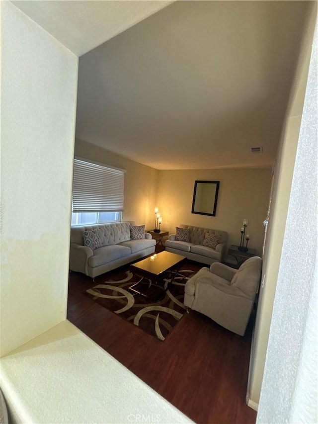 living room with wood-type flooring