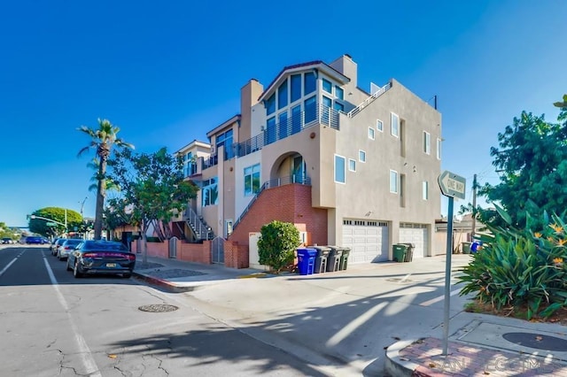 view of property featuring a garage