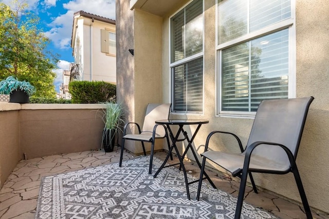 balcony featuring a patio area