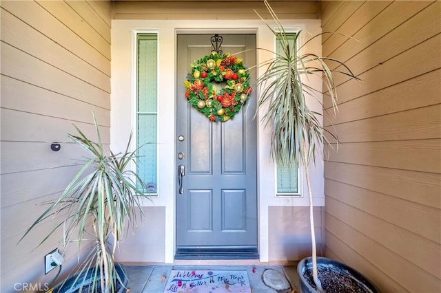 view of doorway to property