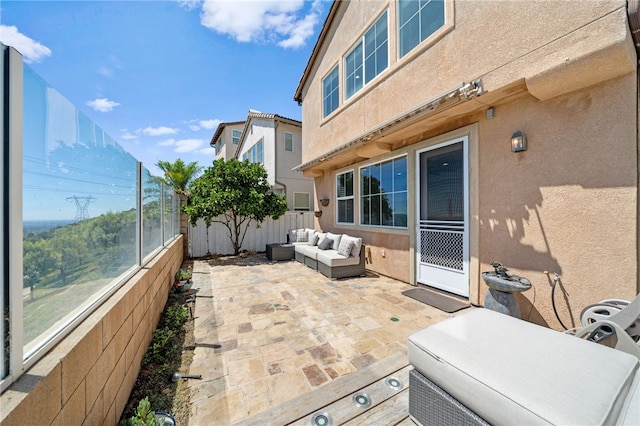 view of patio featuring an outdoor hangout area