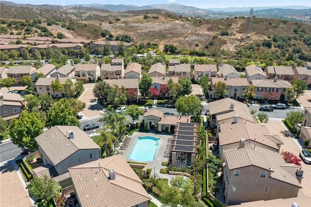 aerial view featuring a mountain view