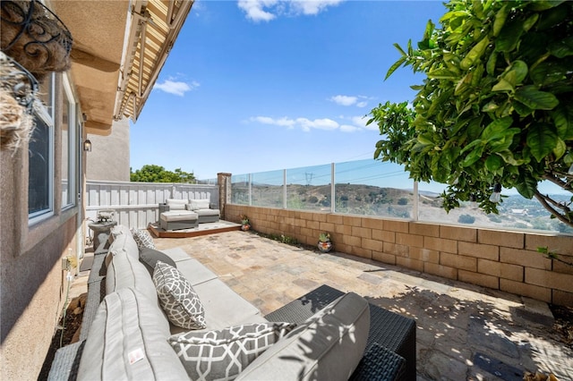 view of patio / terrace with an outdoor living space