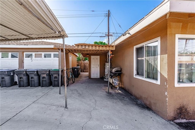 view of patio with area for grilling