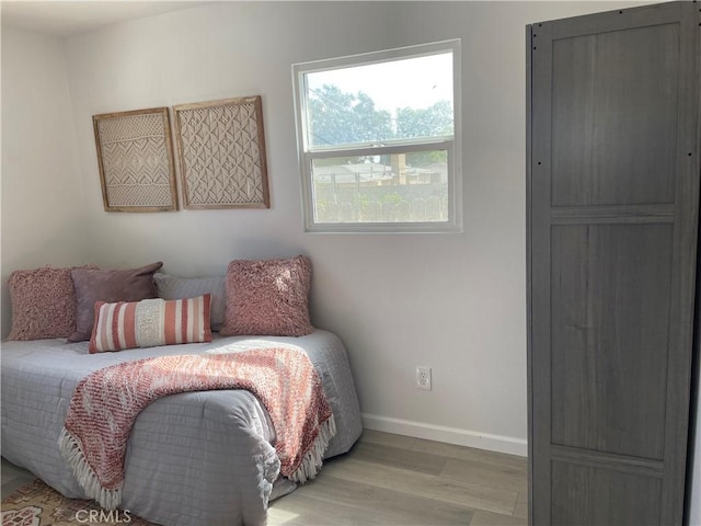 bedroom featuring light hardwood / wood-style flooring