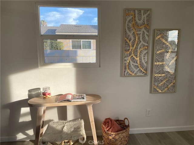 details featuring hardwood / wood-style flooring