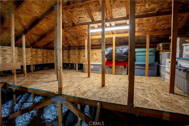 view of unfinished attic