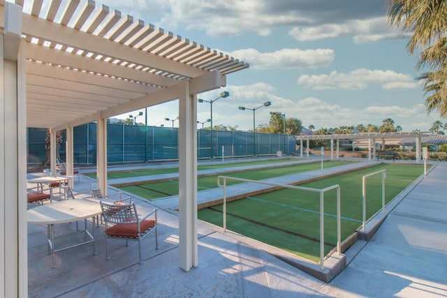 view of community featuring a pergola