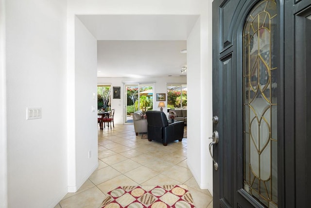 view of tiled foyer entrance