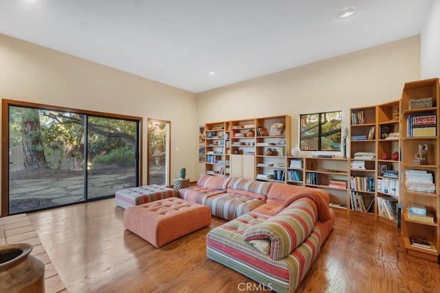 living room featuring light hardwood / wood-style flooring